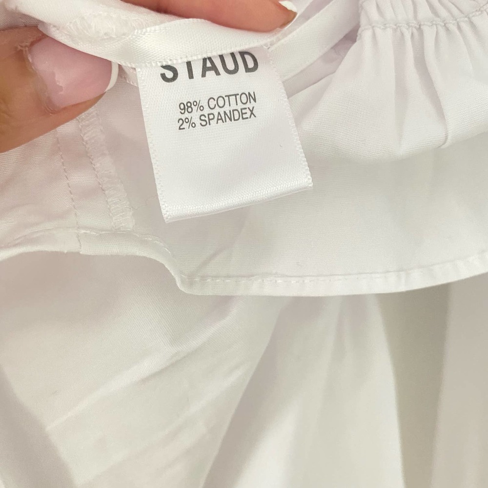 Staud Jules White Smocked Peplum Blouse Sz XL - Picture 8 of 8
